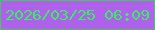 文字の大きさ：1、枠の色：49c363、背景の色：b061eb、文字の色：34f160 無料ブログパーツのブログ時計
