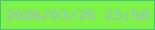文字の大きさ：5、枠の色：49c37e、背景の色：7df247、文字の色：a4bbc9 無料ブログパーツのブログ時計