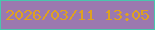 文字の大きさ：3、枠の色：49c6ad、背景の色：9b79af、文字の色：dea120 無料ブログパーツのブログ時計