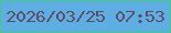 文字の大きさ：3、枠の色：49c788、背景の色：5eade3、文字の色：5a4f67 無料ブログパーツのブログ時計