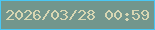 文字の大きさ：2、枠の色：49c7f5、背景の色：72968d、文字の色：d7d6b3 無料ブログパーツのブログ時計