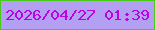 文字の大きさ：5、枠の色：49ca18、背景の色：b4a0f2、文字の色：b804e0 無料ブログパーツのブログ時計