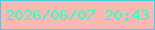 文字の大きさ：2、枠の色：49cae9、背景の色：f9b8b1、文字の色：34fecd 無料ブログパーツのブログ時計