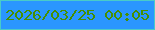 文字の大きさ：5、枠の色：49cbc8、背景の色：2a96fe、文字の色：468f00 無料ブログパーツのブログ時計