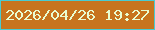 文字の大きさ：1、枠の色：49cbd1、背景の色：c7741e、文字の色：e9fdd1 無料ブログパーツのブログ時計