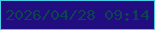 文字の大きさ：5、枠の色：49cce5、背景の色：220d80、文字の色：0c4451 無料ブログパーツのブログ時計