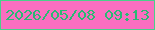 文字の大きさ：5、枠の色：49d08a、背景の色：fa6ec0、文字の色：2ab974 無料ブログパーツのブログ時計