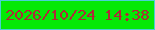 文字の大きさ：5、枠の色：49d0d5、背景の色：05e906、文字の色：af2938 無料ブログパーツのブログ時計