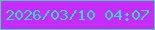文字の大きさ：2、枠の色：49d1a6、背景の色：c82cfd、文字の色：28dfe8 無料ブログパーツのブログ時計