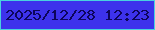 文字の大きさ：1、枠の色：49d1df、背景の色：3d32ec、文字の色：0d055b 無料ブログパーツのブログ時計