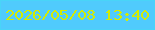 文字の大きさ：4、枠の色：49d4f8、背景の色：50cbfd、文字の色：d3eb04 無料ブログパーツのブログ時計