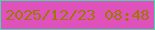文字の大きさ：2、枠の色：49d5ad、背景の色：df52bb、文字の色：9b7704 無料ブログパーツのブログ時計
