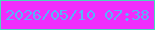 文字の大きさ：3、枠の色：49d7bb、背景の色：ef2dfc、文字の色：58b2fa 無料ブログパーツのブログ時計