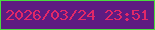 文字の大きさ：3、枠の色：49db3f、背景の色：5e1b81、文字の色：e22868 無料ブログパーツのブログ時計