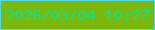 文字の大きさ：1、枠の色：49dbf8、背景の色：7cb809、文字の色：06e493 無料ブログパーツのブログ時計