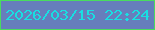 文字の大きさ：4、枠の色：49dc5f、背景の色：667ebc、文字の色：18dfe2 無料ブログパーツのブログ時計