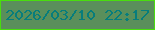 文字の大きさ：1、枠の色：49dd0e、背景の色：5a8f5b、文字の色：077d7c 無料ブログパーツのブログ時計