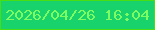 文字の大きさ：4、枠の色：49dd13、背景の色：18d36b、文字の色：7efd63 無料ブログパーツのブログ時計