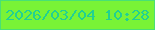 文字の大きさ：3、枠の色：49e075、背景の色：79f336、文字の色：21d192 無料ブログパーツのブログ時計