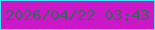 文字の大きさ：1、枠の色：49e0fc、背景の色：cc17c8、文字の色：3b6161 無料ブログパーツのブログ時計
