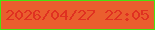 文字の大きさ：4、枠の色：49e110、背景の色：ea5e2e、文字の色：e03121 無料ブログパーツのブログ時計