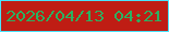 文字の大きさ：1、枠の色：49e4fc、背景の色：bf1d14、文字の色：2cb061 無料ブログパーツのブログ時計