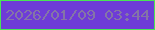 文字の大きさ：1、枠の色：49e555、背景の色：6e3cd7、文字の色：8475a7 無料ブログパーツのブログ時計