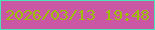 文字の大きさ：5、枠の色：49e5b7、背景の色：ca57a3、文字の色：9dbf02 無料ブログパーツのブログ時計