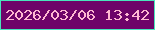 文字の大きさ：5、枠の色：49e5bc、背景の色：6e0469、文字の色：feb8d1 無料ブログパーツのブログ時計