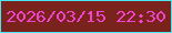 文字の大きさ：3、枠の色：49e6f1、背景の色：79231c、文字の色：f143cc 無料ブログパーツのブログ時計
