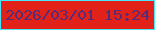 文字の大きさ：2、枠の色：49e6fb、背景の色：e22219、文字の色：542c7a 無料ブログパーツのブログ時計