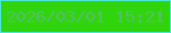 文字の大きさ：2、枠の色：49e7d8、背景の色：30d40d、文字の色：55bd6b 無料ブログパーツのブログ時計