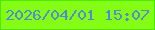 文字の大きさ：4、枠の色：49ea05、背景の色：85fc13、文字の色：518ad5 無料ブログパーツのブログ時計
