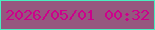 文字の大きさ：5、枠の色：49edc0、背景の色：96567f、文字の色：cc018b 無料ブログパーツのブログ時計