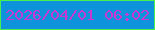 文字の大きさ：4、枠の色：49f04e、背景の色：0c93dc、文字の色：cb39d3 無料ブログパーツのブログ時計
