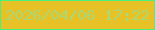文字の大きさ：4、枠の色：49f27d、背景の色：e7c227、文字の色：abd875 無料ブログパーツのブログ時計