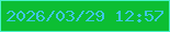 文字の大きさ：5、枠の色：49f2c8、背景の色：0cbe33、文字の色：3fc7e6 無料ブログパーツのブログ時計