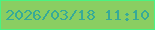 文字の大きさ：1、枠の色：49f382、背景の色：8ace62、文字の色：37aa97 無料ブログパーツのブログ時計