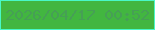 文字の大きさ：3、枠の色：49f8c7、背景の色：42b640、文字の色：46a055 無料ブログパーツのブログ時計