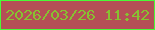 文字の大きさ：3、枠の色：49fa37、背景の色：b44f56、文字の色：87c131 無料ブログパーツのブログ時計