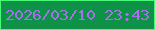 文字の大きさ：4、枠の色：49fa78、背景の色：0e9248、文字の色：aa6feb 無料ブログパーツのブログ時計