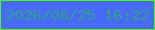 文字の大きさ：1、枠の色：49fd03、背景の色：4969fb、文字の色：2aa381 無料ブログパーツのブログ時計
