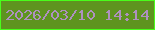 文字の大きさ：3、枠の色：49fd1b、背景の色：5e941f、文字の色：ae91bf 無料ブログパーツのブログ時計