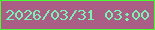 文字の大きさ：1、枠の色：49fd33、背景の色：aa5e85、文字の色：7cf1b2 無料ブログパーツのブログ時計