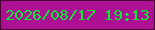文字の大きさ：5、枠の色：4a0134、背景の色：ac1093、文字の色：09eb32 無料ブログパーツのブログ時計
