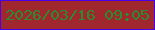 文字の大きさ：3、枠の色：4a01e9、背景の色：a0272e、文字の色：2b8b2f 無料ブログパーツのブログ時計