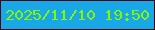 文字の大きさ：5、枠の色：4a050d、背景の色：18a7e7、文字の色：86f608 無料ブログパーツのブログ時計