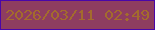 文字の大きさ：4、枠の色：4a06a9、背景の色：8e3d60、文字の色：a36b2d 無料ブログパーツのブログ時計