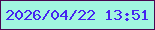 文字の大きさ：4、枠の色：4a0751、背景の色：a1f6e0、文字の色：4525f0 無料ブログパーツのブログ時計