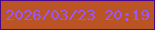 文字の大きさ：1、枠の色：4a078b、背景の色：ba5425、文字の色：9c57fb 無料ブログパーツのブログ時計